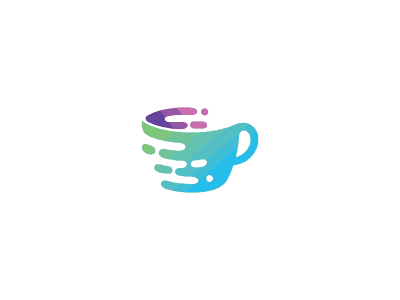 色彩斑斓的咖啡杯logo设计